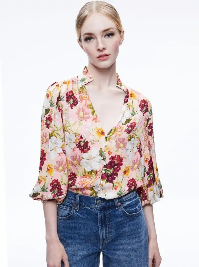 REILLY MANDARIN COLLAR BLOUSE